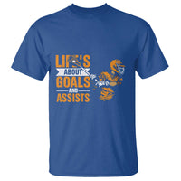 Funny Lacrosse Lax Player T Shirt Life's About Goals And Assists
