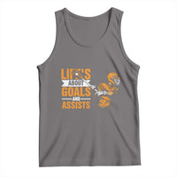 Funny Lacrosse Lax Player Tank Top Life's About Goals And Assists