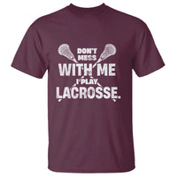 Funny Don't Mess With Me I Play Lacrosse T Shirt Vintage Lax Sticks