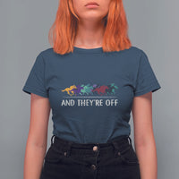Horse Racing T Shirt For Women And They're Off Vintage Jockey - Wonder Print Shop