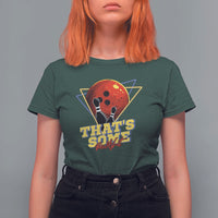 80s Bowling T Shirt For Women That's Some Bowlshit Neon Retro Ball Pins Strike Spilt - Wonder Print Shop
