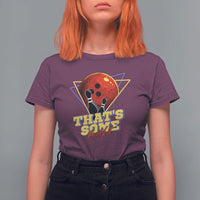 80s Bowling T Shirt For Women That's Some Bowlshit Neon Retro Ball Pins Strike Spilt - Wonder Print Shop