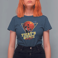 80s Bowling T Shirt For Women That's Some Bowlshit Neon Retro Ball Pins Strike Spilt - Wonder Print Shop