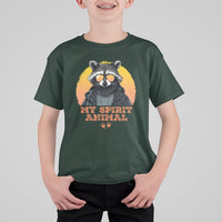 Funny Raccoon T Shirt For Kid My Spirit Animal Cute Trash Panda - Wonder Print Shop