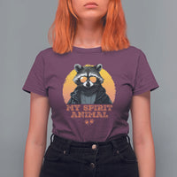 Funny Raccoon T Shirt For Women My Spirit Animal Cute Trash Panda - Wonder Print Shop