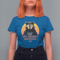 Funny Raccoon T Shirt For Women My Spirit Animal Cute Trash Panda - Wonder Print Shop