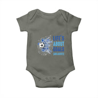 Soccer Lover Baby Onesie Life's About Goals And Assists Coach - Wonder Print Shop