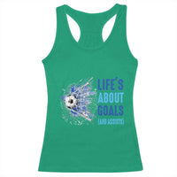 Soccer Lover Racerback Tank Top Life's About Goals And Assists Coach - Wonder Print Shop