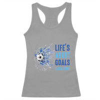 Soccer Lover Racerback Tank Top Life's About Goals And Assists Coach - Wonder Print Shop