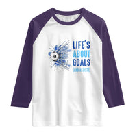 Soccer Lover Raglan Shirt Life's About Goals And Assists Coach - Wonder Print Shop