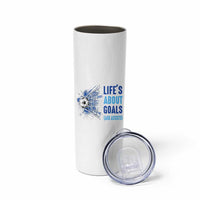 Soccer Lover Skinny Tumbler Life's About Goals And Assists Coach - Wonder Print Shop
