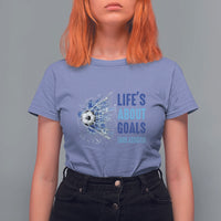 Soccer Lover T Shirt For Women Life's About Goals And Assists Coach - Wonder Print Shop