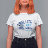 Soccer Lover T Shirt For Women Life's About Goals And Assists Coach - Wonder Print Shop
