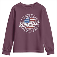 America 250 Years 1776 2026 Youth Sweatshirt 250th Anniversary USA Vintage USA Flag