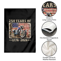 250 Years Of Freedom Motorcycle Patriotic Biker 1776 2026 Garden Flag