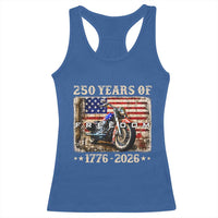 250 Years Of Freedom Motorcycle Patriotic Biker 1776 2026 Racerback Tank Top