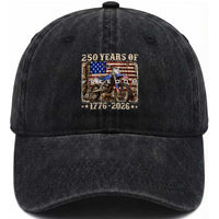 250 Years Of Freedom Dirt Bike Motocross 1776 2026 Washed Cotton Baseball Cap