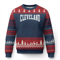 Cleveland Ohio OH City Throwback Design Vintage Ugly Christmas Sweater