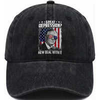 Franklin D Roosevelt Washed Cotton Baseball Cap Great Depression New Deal With It