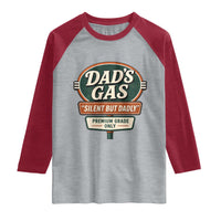 Dads Gas Silent But Dadly Raglan Shirt Funny Fart Dad Farting Father's Day