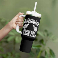 This Is What An Awesome Bonus Dad Looks Like Tumbler With Handle Funny Step Dad Fathers Day Gifts
