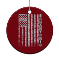 San Antonio Texas State Pride Vintage American Flag Ceramic Ornament
