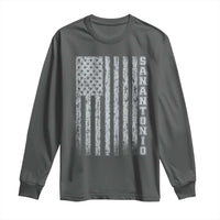 San Antonio Texas State Pride Vintage American Flag Long Sleeve Shirt