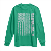 San Antonio Texas State Pride Vintage American Flag Long Sleeve Shirt