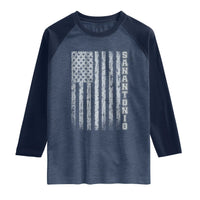 San Antonio Texas State Pride Vintage American Flag Raglan Shirt