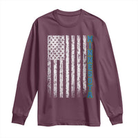 Minnesota MN State Pride Vintage American Flag Long Sleeve Shirt