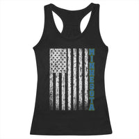 Minnesota MN State Pride Vintage American Flag Racerback Tank Top