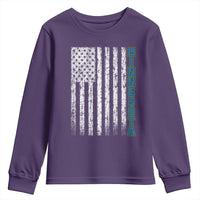 Minnesota MN State Pride Vintage American Flag Youth Sweatshirt