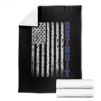 Detroit Michigan State Pride Vintage American Flag Throw Blanket