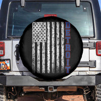 Detroit Michigan State Pride Vintage American Flag Spare Tire Cover