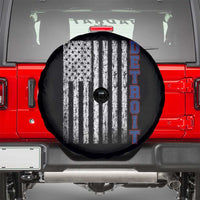 Detroit Michigan State Pride Vintage American Flag Spare Tire Cover