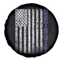 Detroit Michigan State Pride Vintage American Flag Spare Tire Cover