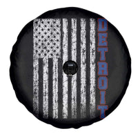 Detroit Michigan State Pride Vintage American Flag Spare Tire Cover