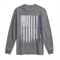 Detroit Michigan State Pride Vintage American Flag Long Sleeve Shirt