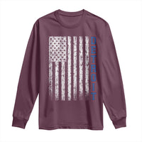 Detroit Michigan State Pride Vintage American Flag Long Sleeve Shirt