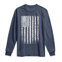 Detroit Michigan State Pride Vintage American Flag Long Sleeve Shirt
