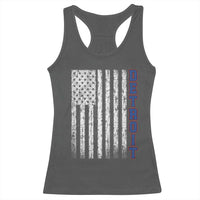 Detroit Michigan State Pride Vintage American Flag Racerback Tank Top