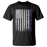 Detroit Michigan State Pride Vintage American Flag T Shirt