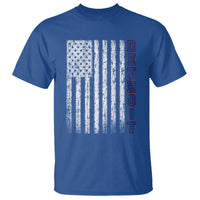 Detroit Michigan State Pride Vintage American Flag T Shirt
