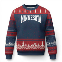 Minnesota MN State Throwback Design Vintage Ugly Christmas Sweater