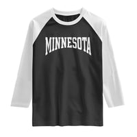 Minnesota MN State Throwback Design Vintage Raglan Shirt