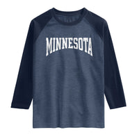 Minnesota MN State Throwback Design Vintage Raglan Shirt