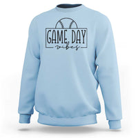 Funny Baseball Sweatshirt Game Day Vibes Ball Softball Player - Wonder Print Shop