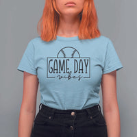 Funny Baseball T Shirt For Women Game Day Vibes Ball Softball Player - Wonder Print Shop