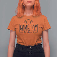 Funny Baseball T Shirt For Women Game Day Vibes Ball Softball Player - Wonder Print Shop
