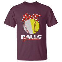 Balls Grandma T Shirt Baseball Softball Grandmother Sport - Wonder Print Shop